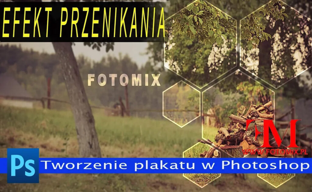 Jak wykonać plakat przy użyciu Photoshop z efektem przenikania w sześciokątach.
