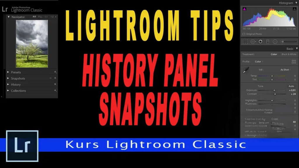 panel history i snapshots Lightroom