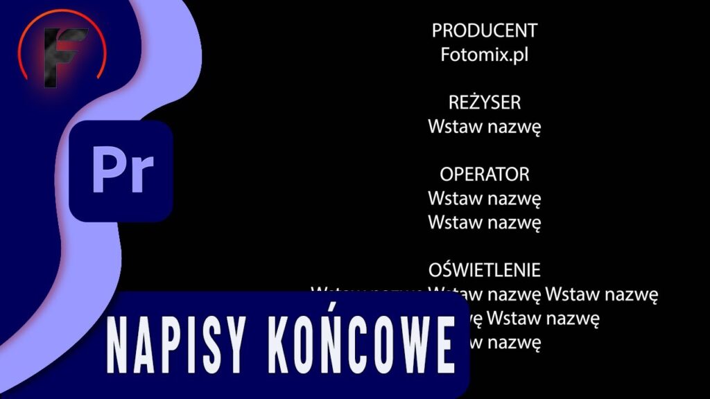 tworzenie napisów końcowych w Premiere Pro